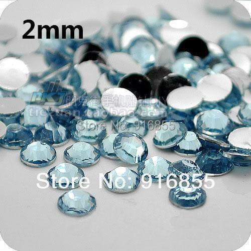 Free shipping 30000pcs/bag small size 2mm Light blue Resin Flatback rhinestones,nail art rhinestones,DIY decoration