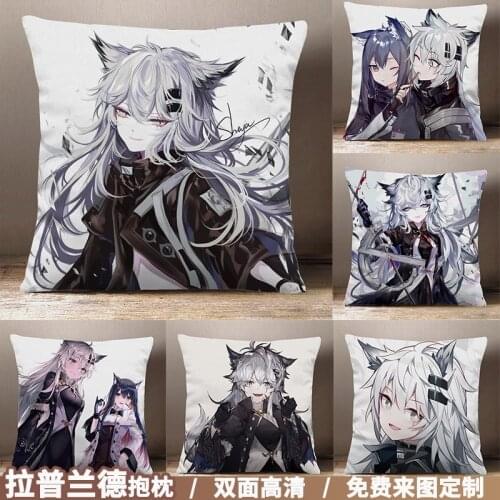 Anime Arknights Lappland Cartoon Square Throw Pillow Cosplay Game Siesta Short Plush Sofa Cushion Xmas Gifts 45*45cm
