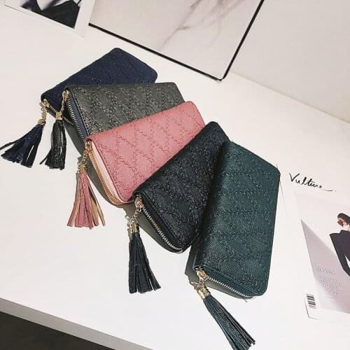 Long wallet, wallet, new style, European and American womens wallet, fashion Linggra chain hand bag, multi-card mobile phone co