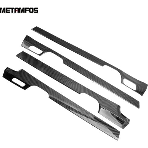 For Hyundai Palisade 2020 2021 Carbon Fiber Inside Door Moulding Trim Sticker Decoration Strip Interior Accessories Car Styling