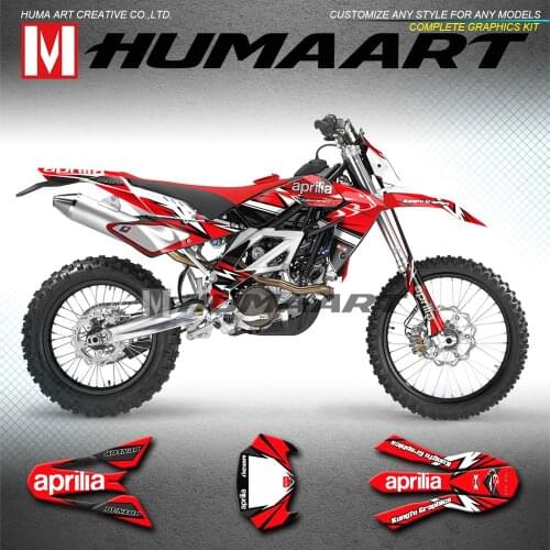 HUMAART Motocross Graphics Racing Stickers Decal Full Wrap Kit for Aprilia SXV RXV 450 550 SXV450 SXV550 2006 to 2013 Red