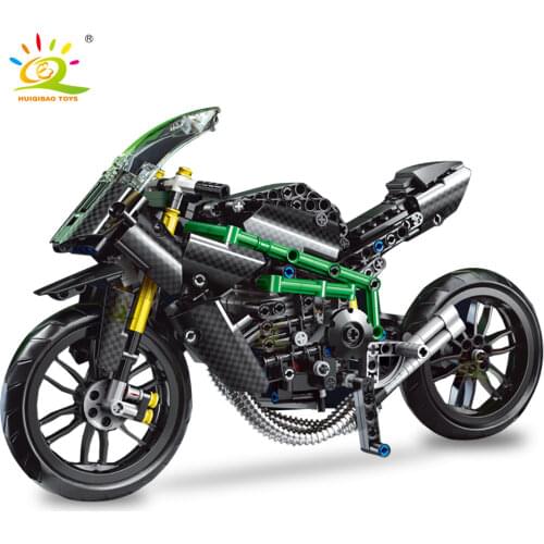 HUIQIBAO TOYS 639pcs Motorcycle Model Building Blocks City Speed Car Racing Creative Motorbike Bricks Set For Children Boys