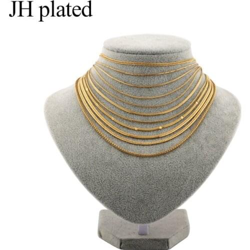 JHplated African New Trendy Golden Necklaces Length 45cm fashion Men Women Jewelry good friend Birthday present for girls gift