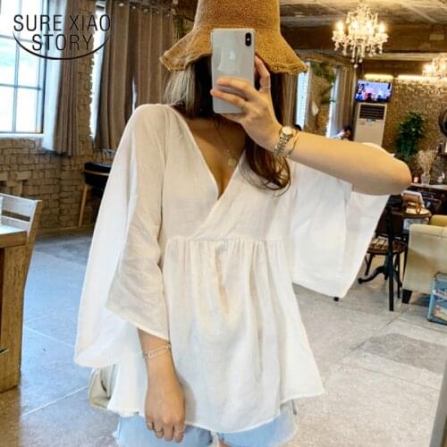 Korean Chic Summer Design Sense Niche French Retro Women Short Sleeve Holiday Shirt Womens Casual Style Loose Tops Blusas 14451