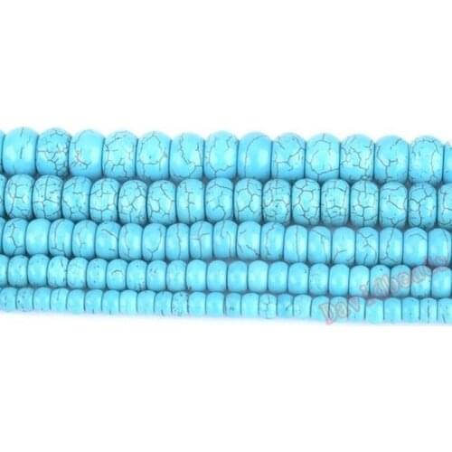Fctory Price Howlite Turquoises Rondelle Beads 16" Strand 6 8 10 12MM Pick Size For Jewelry Making
