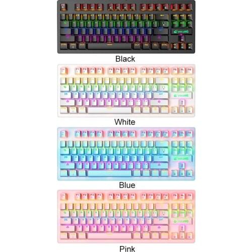 K2 Mechanical Gaming Keyboard Blue Switch 87-Key USB Cable Wired Keyboard for Desktop PC Gamer ABS Injection Panel length1.5m