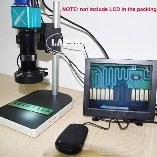 100X HD PCB Industry Lab Microscope Camera VGA USB Video Output C-Mount Lens Big Size Stereo Stand LED Light illuminator T70