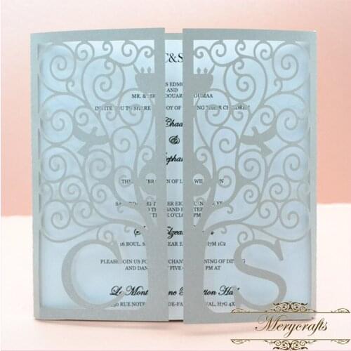 MR049 Customizable Letters Original Wedding Decorations Laser Cut Invitation Card
