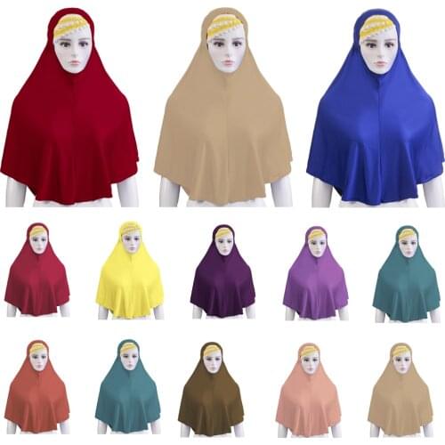 Muslim Hijab Modal Solid Color Instant Turban Headscarf Islamic Head Wear Full Cover Amira Shawl Niquabs Prayer Hat Arab Hijabs