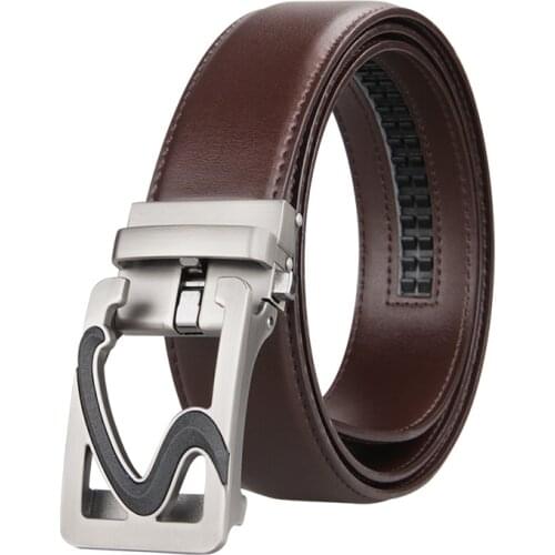 Mens Belts Luxury Automatic Buckle Genuine Leather Strap Coffee Brown for Mens Belt Designers Brand High Quality