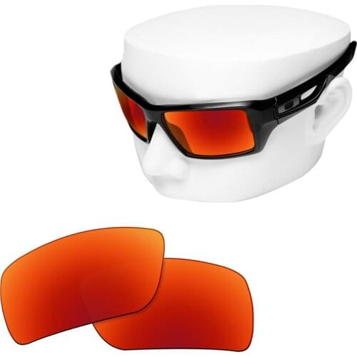 OOWLIT Polarized Replacement Lenses of Fire Red Mirror for-Oakley Eyepatch 2 OO9136 Sunglasses