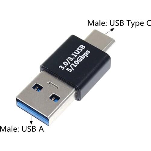 USB to Type C Male to Male OTG Connector Adapter Portable USB-C Charge Adapter Type-C Extension Cable for Phone Tablet