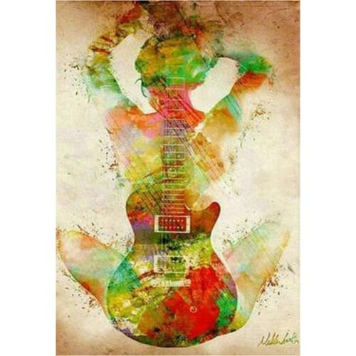 Landscape diamond painting guitar girl full square color landscape 5d diy diamond mosaic embroidery crafts home sticker