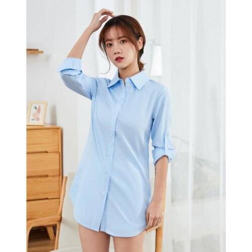 Женские голубые рубашки SeYionLer China At AliExpress