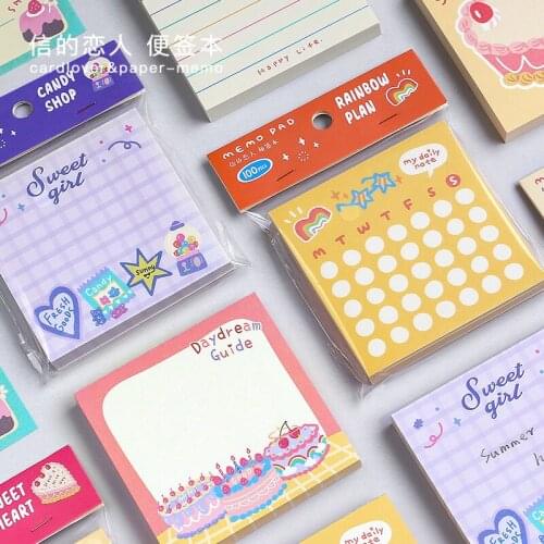 100Sheets/pack Lovely Cake Party Memo Pad Stickers Decal Sticky Notes Scrapbooking Diy Kawaii Notepad Diary 503