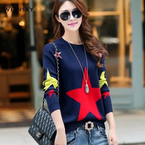Women Knitted Sweater And Pullovers Korean Fashion Style O-Neck Sweater Winter And Autumn 2019 New Tops