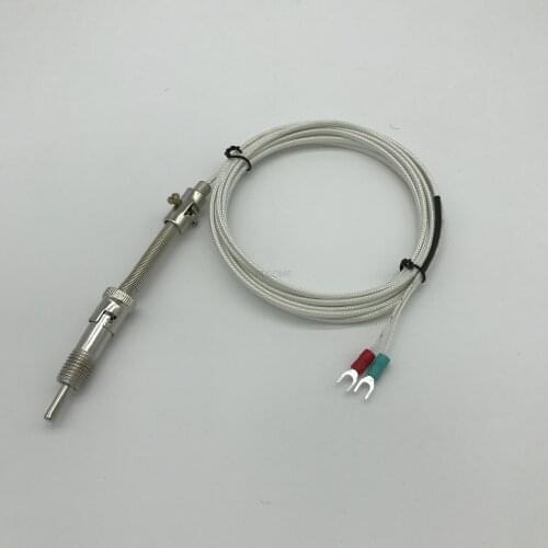 10pcs/lot K E J T PT100 RTD compression spring thermocouple 2-wires temperature sensor probe