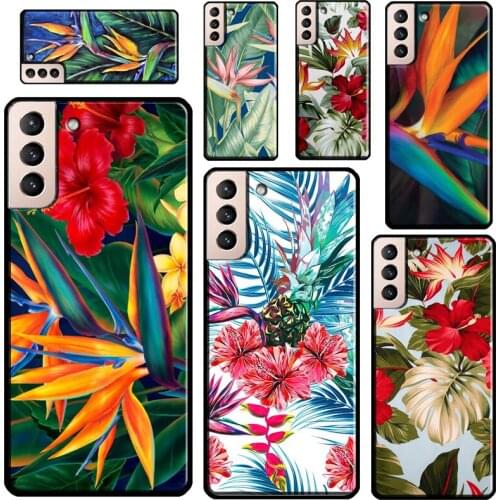 Tropical Paradise Hawaiian Birds Cover For Samsung Galaxy S21 Ultra Note 20 Note 10 S8 S9 S10 S20 Plus S20 FE Phone Case