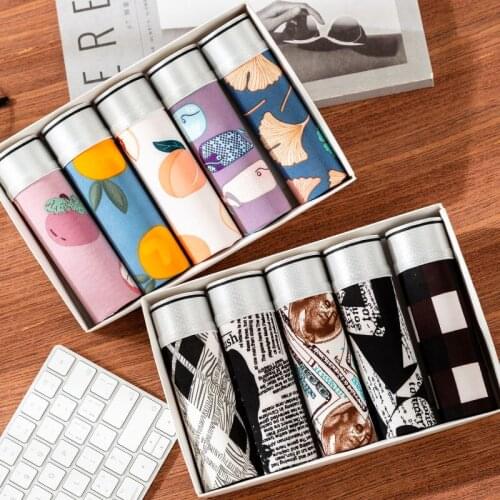 2/3/4pcs Mens Underwear Boxers Men Boxer Underwear Boxershort Panties Men Homme Underpants Sexy Middle Waist Print Shorts