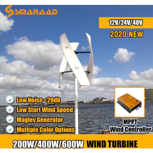 Free Energy 300w 400w 600w 12v/24v/48v Vertical Axis Permanent Maglev Wind Turbine Generator With MPPT Controller For Home Use