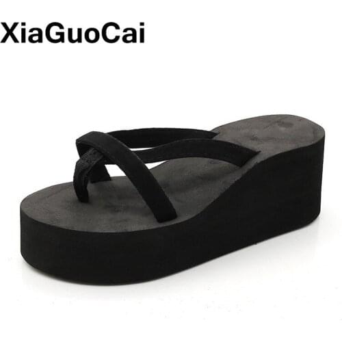 Summer Women Flip Flops Slippers Height Increasing Platform Womans Shoes Home Slipper Fashion Big Size Female Beach Sandals