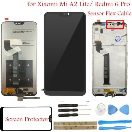 LCD Display for Xiaomi Mi A2 Lite/ Redmi 6 Pro LCD Display Screen Touch + Frame Assembly LCD Touch Screen Repair Parts