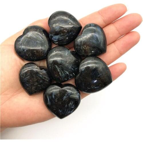 Beautiful 1PC Natural Astrophyllite Heart Shape Quartz Crystal Polished Stone Healing Natural Quartz Crystals