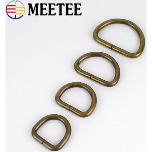 10pcs Meetee ID20/25/32/38mm Bronze D Ring Adjustable Metal Buckles for Bag Belt Hook Handmade Hardware Accessories BF209