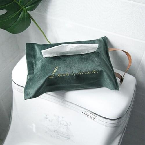 1X Nordic DIY Embroidery Hanging Velvet Tissue Box Storage Holder Cover Car Sofa Hotel Home Decorative Case Organizer