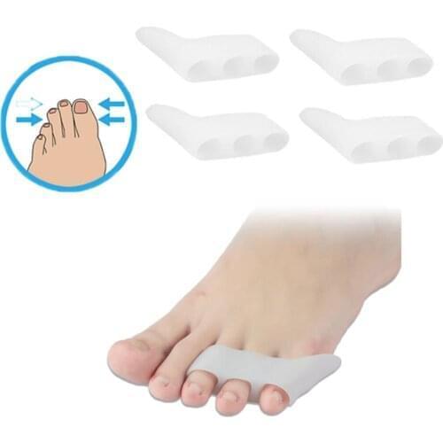 2 Pairs Silicone Finger Toe Protector Toe Separators Stretchers Straightener Bunion Protector Pain Relief Foot Care