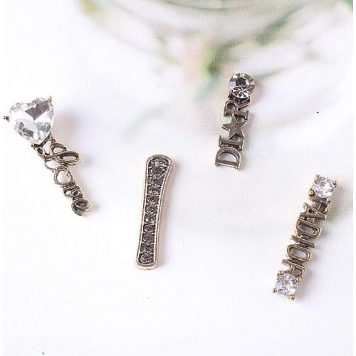 5Pcs/Lot Rhinestone Pearl letter Flower Plate Diamond Button Jewelry Scarf For Hair Accessories Sewing Decorative Clothing Coat