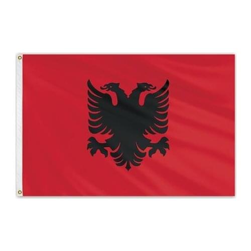 90x150cm Albania Double Headed banner can add any car sport logo on the flag with 2 grommet custom design flag