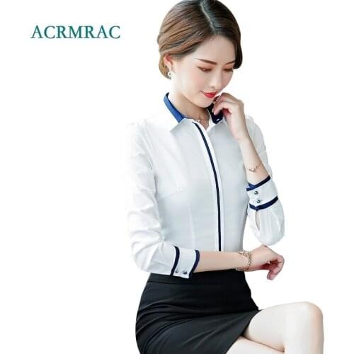 Женские голубые рубашки ACRMRAC China At AliExpress