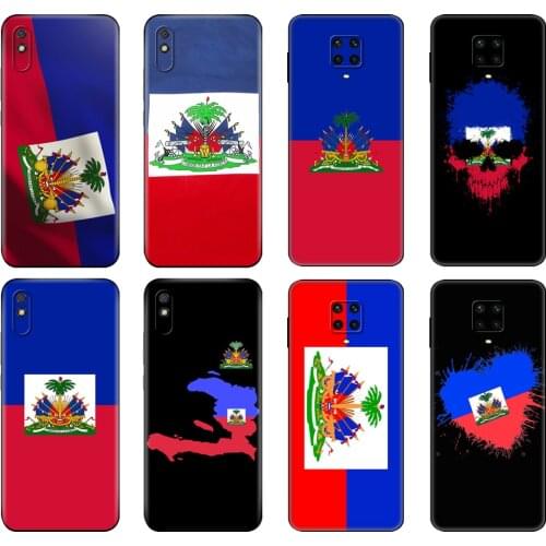 Black tpu Case For Xiaomi Redmi 7A 8 8A 9 9A 9C Case Redmi Note 8T 8 Pro T Note 9 9S 9 Pro Case Vintage Haiti Haitian Flag