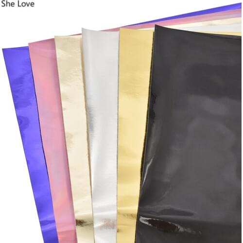 Chzimade Colorful A4 Mirror Synthetic PVC Leather Fabric Sheet For Hairbow Bags DIY Craft Material Supplies