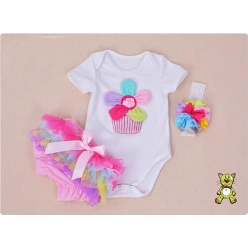 Reborn baby clothes multicolor flowers T-shirt Romper Headdress Fit 50-55CM Baby reborn Series DOll Clothes accessories