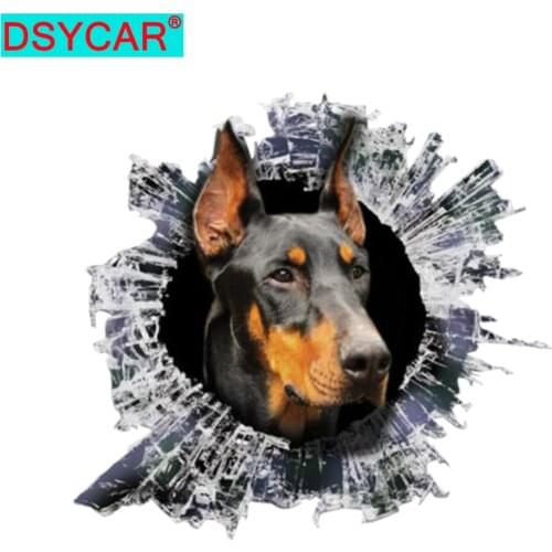 DSYCAR 1Pcs Funny Doberman Car Sticker Decal Waterproof Stickers for Car Window Bumper Laptop Motorcycle