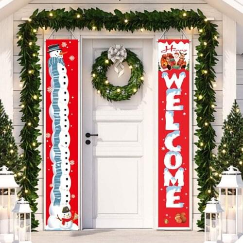 Door curtain couplet couplet exterior decorative Christmas holiday party flag New Year couplet flag