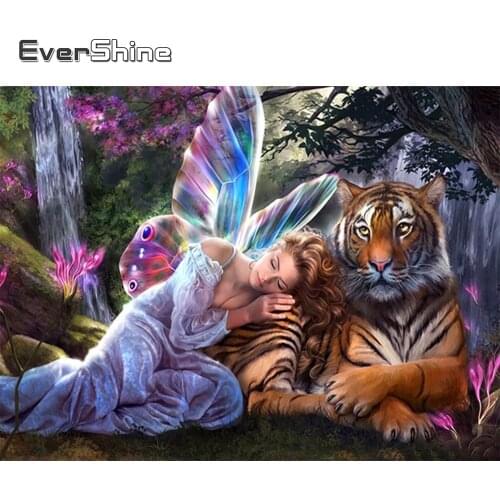 EverShine Diamond Painting Butterfly Cross Stitch Diamond Mosaic Portrait Full Square Embroidery Animal Rhinestones Home Decor