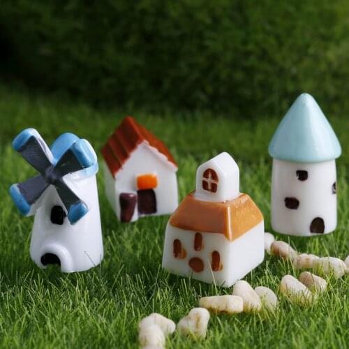 Holland House Room Building Windmill Model Small Statue Mini Figurine Crafts Ornament Miniatures DIY Home Decor D3