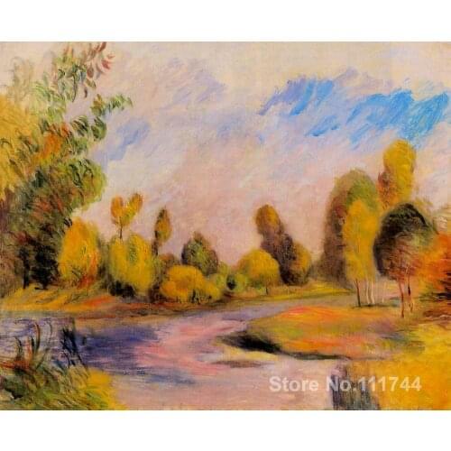 Impressionist landscape art Banks of a River by Pierre Auguste Renoir paintings Hand painted High quality