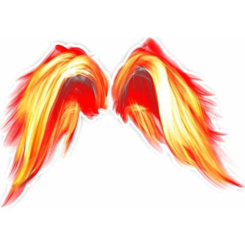 Interesting Phoenix Flame Wing Red Car Sticke Accessories KK Vinyl PVC 15cm*10cm Motorcycle Waterproof Car Styling Laptop Decal