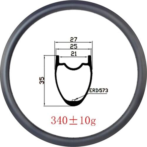 340g 700c 35x25mm Tubeless hookless disc carbon rim UD 3K 12K matte glossy Cyclocross bike 18 20 21 24 28 32 Spokes road bicycle
