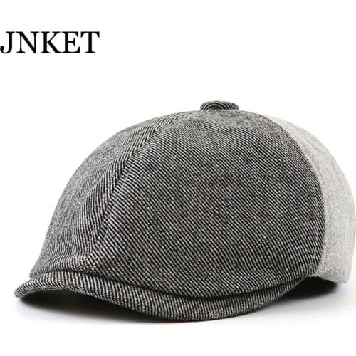 JNKET New Retro Splice Beret Hat Men Women‘s Peaked Cap Casual Flat Caps Beret Cap Artistic Gatsby Cap Casquette