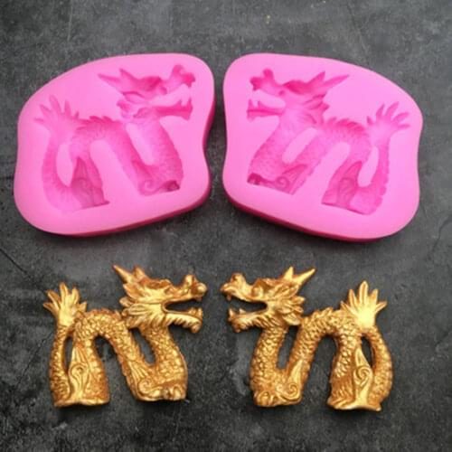 Chinese Dragon Shape Fondant Cake Liquid Silicone Molds Chocolate Mold Biscuits Mould Baking DIY Wedding Cake Decorating Tools