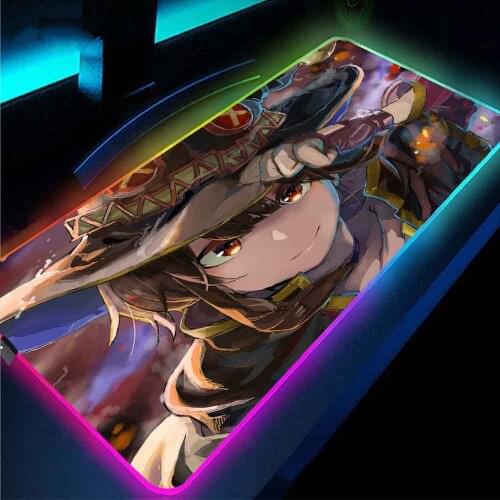MRGBEST Mouse Pad Xxl RGB Keyboard Protective Cover Table Mat Anime Lem LED Light Mousemat 7 Color LED Light Mousepad Waterproof