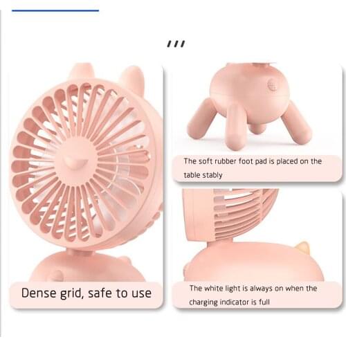 Portable Cute Mini Fan New Puppy Fan Cute Cartoon Desktop Mini Fan USB Charging Fan S Hake Head Fan For Office Bedroom 2021