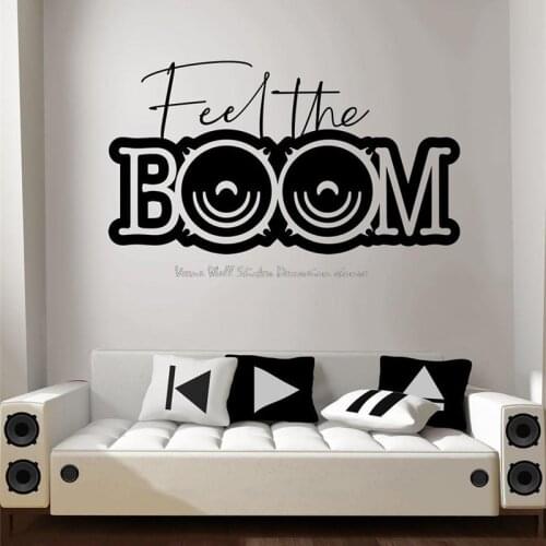 Feel BOOM Wall stickers Sound Boeing Wave Audio Speaker Sound Recording Studio Music Producer Music Lover Home Decor Vinyl Decal