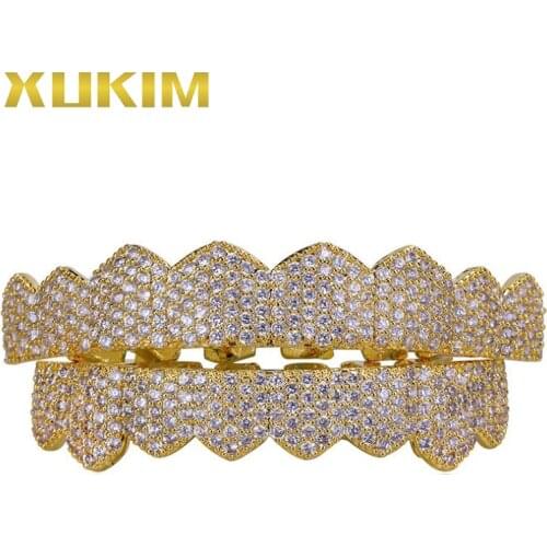 GH278 Xukim Jewelry Foctory Price Drop Ship Factory direct sales Hip Hop Vampire Grillz Dental Jewelry Silver Gold Color Grillz