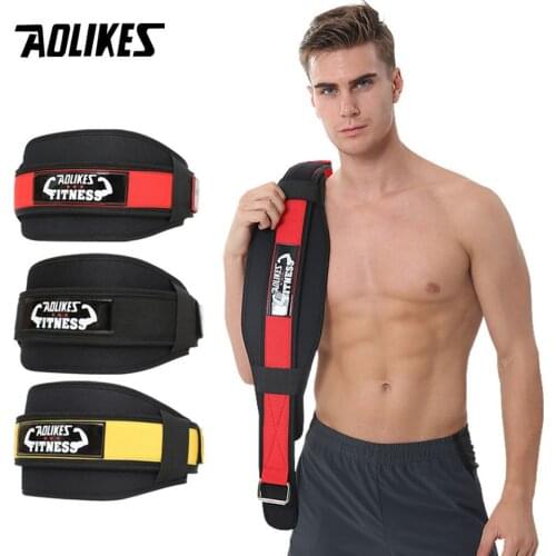 AOLIKES Gym Weightlifting Belt Nylon Musculation Squat Powerlifting Waist Belt Crossfit Dumbbell Bodybuilding Dead Lifting Gym